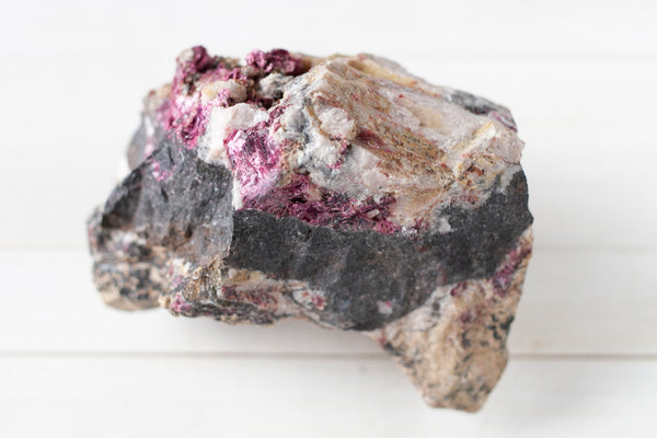 Erythrite from Bou Azer district in Morrocco. Erythrite crystals like this are rare, typically it forms in crusts. 