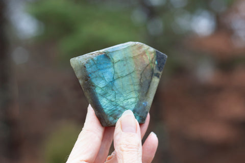 Rainbow Labradorite Slab | Blue Labradorite is thought to awaken intuition, psychic abilities and holds the power of the Universe.