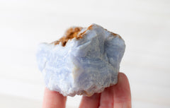 a smaller raw specimen of Blue Lace Agate 